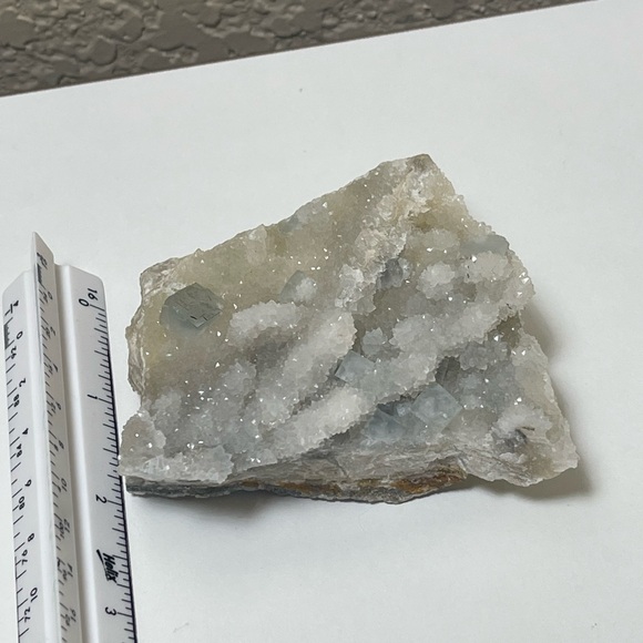 Cubic fluorite on Druze Quartz 💛HP💛 - Picture 11 of 16